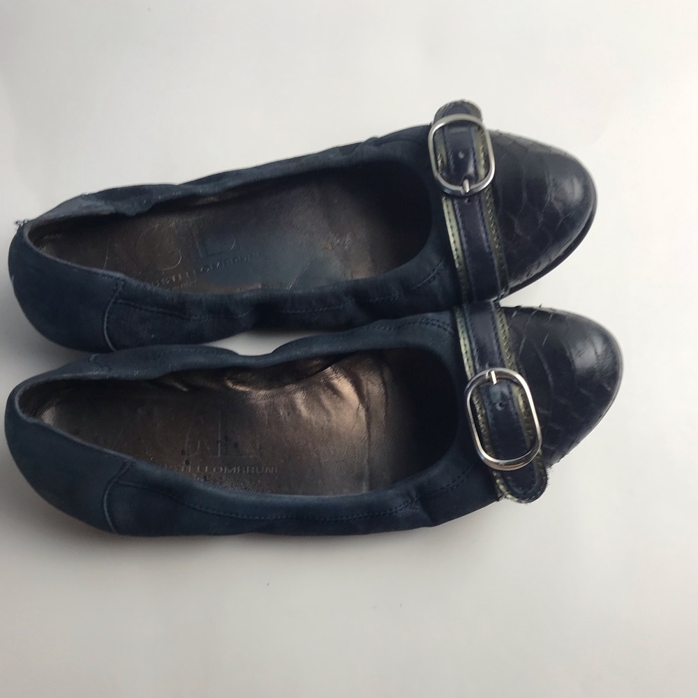Agl Navy suede and leather ballet flats sz 9 - Picture 3 of 6